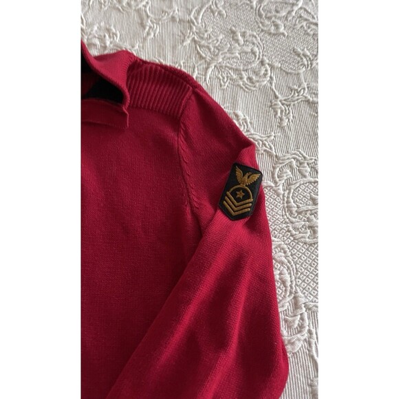LRL Lauren Jeans Co Ralph Lauren Red Qtr Button Sweater Military Patch Ladies XL - Picture 11 of 13